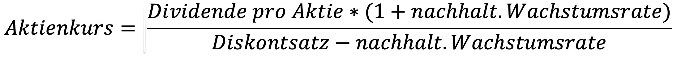 Formel zur Berechnung des Aktienkurses